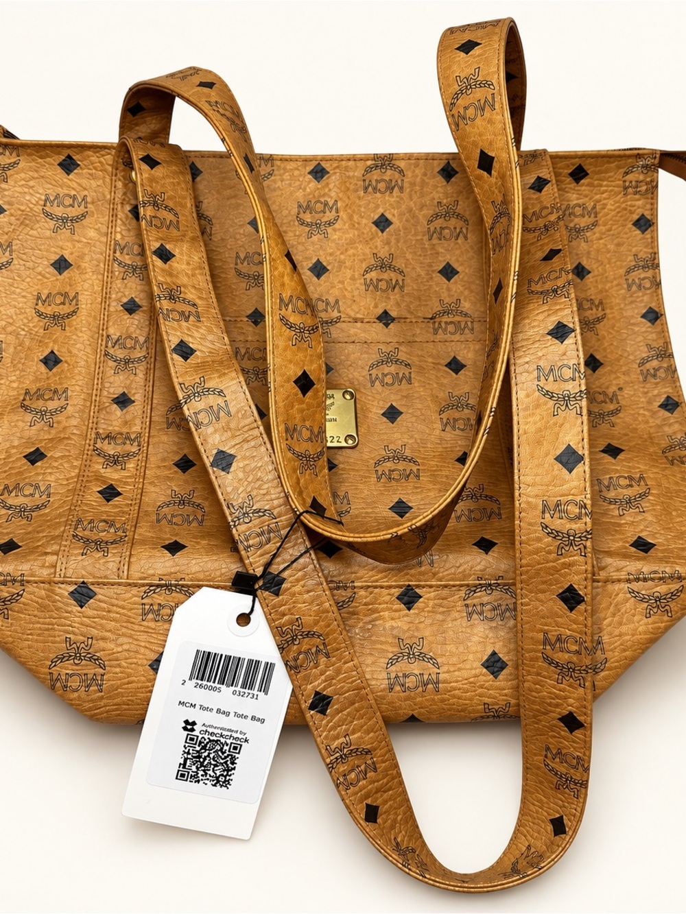 Authentic MCM Visetos Cognac Large Tote Bag – CheckCheck Certified
